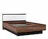 Jugendbett RAVEN 140 x 200 cm Polster Weiß Optik Schlammeiche mit Grau