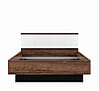 Jugendbett RAVEN 140 x 200 cm Polster Weiß Optik Schlammeiche mit Grau