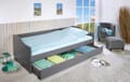 Sofabett Kinderbett MALTE grau mit Schublade 90 x 200 Kiefer massiv