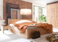 Massivholzbett VITA XL 200 x 200 Doppelbett mit Schubladen aus Kiefer