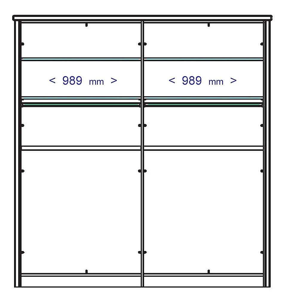 Kassetten-Front Türen mit 4 massiv SK279 Kleiderschrank Kiefer VITA