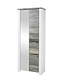 Garderobenschrank MATEO mit Spiegel - Weiß mit Driftwood Nachbildung