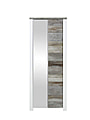 Garderobenschrank MATEO mit Spiegel - Weiß mit Driftwood Nachbildung