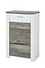 Schuhschrank MATEO 68 cm - Weiß mit Driftwood Nachbildung