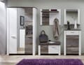 Garderobenset MATEO WD83 weiß, Absetzung Driftwood Nachbildung
