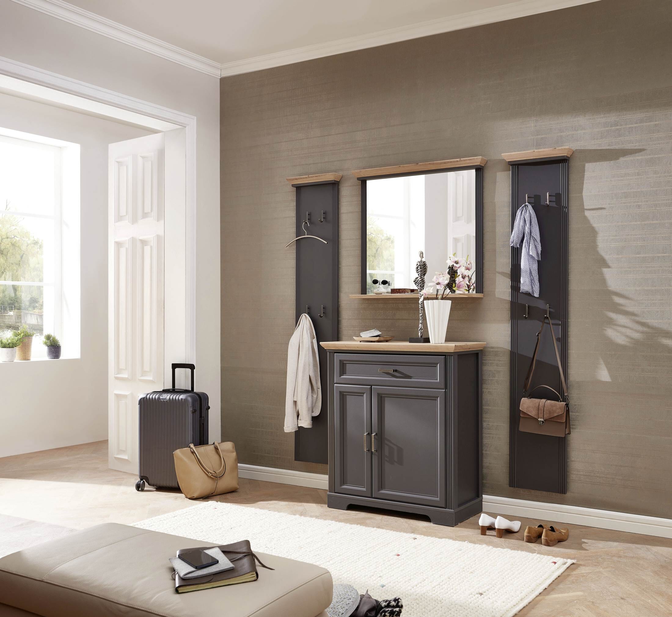 Innostyle Garderobenset Jasmin 5-teilig - Flurset In Graphit Mit Sitzbank