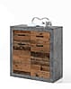 Kommode INDIANA 1 mit 2 Türen 2 Schubladen Front Old Wood Vintage