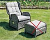Gartensessel Relaxsessel COMFORT Polygeflecht ohne Hocker