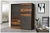 Schwebetürenschrank Kleiderschrank DEDERIK 170x190 cm Old Wood Vintage