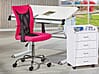 Kinderschreibtisch MILO weiß, Drehstuhl Donny Pink und Rollcontainer