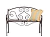 Eisenbank RIPASIO Gartenbank mit Armlehne, Metall dunkelbraun antik