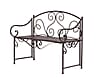 Eisenbank RIPASIO Gartenbank mit Armlehne, Metall dunkelbraun antik