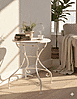Metalltisch TARENT 60 cm rund Weiß Antik-Look