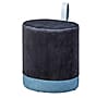Hocker Polsterhocker OSANE Samtbezug Schwarz Blau