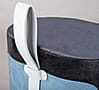 Hocker Polsterhocker OSANE Samtbezug Schwarz Blau