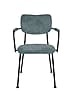 ZUIVER Armlehnstuhl BENSON GREY BLUE mit trendigen Cordstoff