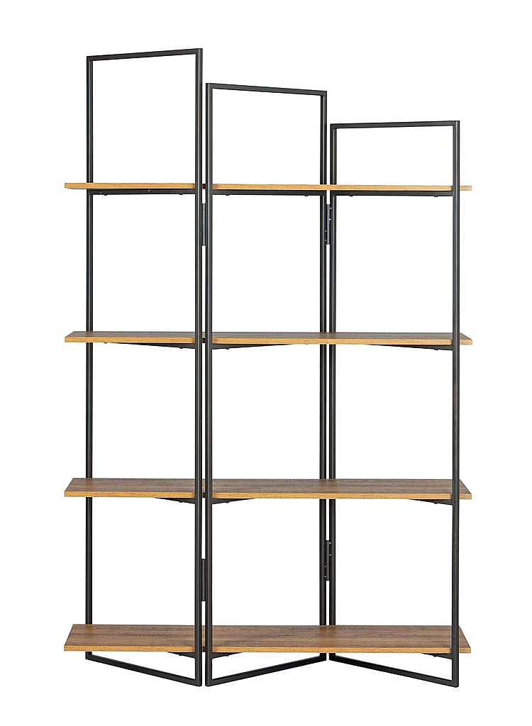 Bücherregal Raumteiler AKSA mit 4 Böden Metall Anthrazit
