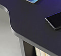 Gaming Tisch TEZAUR 1 Schwarz von Forte mit zweiter Ebene für Monitore