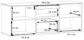 Lowboard COMO Optik: Grau / Planked Eiche mit Beleuchtung von Forte