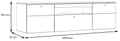 Lowboard COMO 210 cm Optik: Grau / Planked Eiche mit LED Beleuchtung
