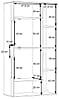 Highboard Vitrine halbhoch COMO Optik: Grau / Planked Eiche von Forte