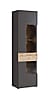 Vitrine COMO 1-trg Anschlag links Optik Grau / Planked Eiche von Forte