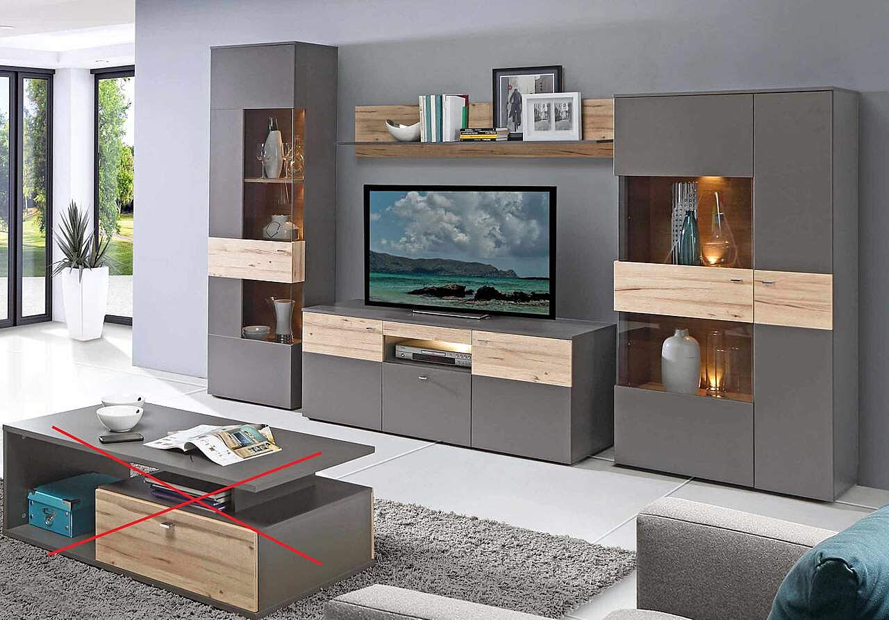 wohnzimmerschrank como grau mit planked eiche von forte mit led