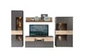 Wohnwand Wohnzimmerschrank COMO links Grau mit LED Beleuchtung