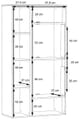 Highboard Vitrine COMO Verglasung rechts Optik Grau / Planked Eiche