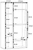 Highboard Vitrine COMO Verglasung rechts Optik Grau / Planked Eiche