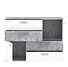 Kommode Sideboard SKIVE Optik: Betonoptik lichtgrau / Weiß von Forte