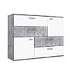 Kommode Sideboard SKIVE Optik: Betonoptik lichtgrau / Weiß von Forte
