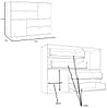 Kommode Sideboard SKIVE Optik: Betonoptik lichtgrau / Weiß von Forte