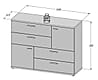 Kommode Sideboard SKIVE Optik: Betonoptik lichtgrau / Weiß von Forte