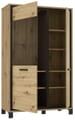 Highboard Vitrine TRONDHEIM Artisan Eiche / Schwarzeiche Optik, Forte