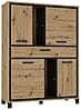 Highboard TRONDHEIM 4 Türen Artisan Eiche / Schwarzeiche Optik, Forte