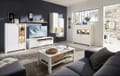 Highboard Kommode SERPIO WF 06 Weiß mit Absetzung Wildbuche