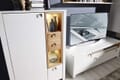 Wohnwand SERPIO WF80 Weiß mit Absetzung in Wildbuche 5-teilig
