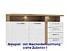 Sideboard TULUZA 2-trg. 4 Schubladen Optik Weiß / Artisan Eiche Forte