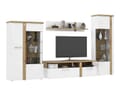 Wohnwand Wohnzimmerschrank TULUZA Optik Weiß / Artisan Eiche, von Forte