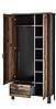 Garderobenschrank CARDIFF mit Spiegel - Vintage Style dark Nachbildung