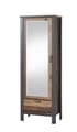 Garderobenschrank CARDIFF 1-türig mit Spiegel - Used Style dark