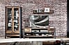 Vitrine CARDIFF mit LED Beleuchtung - Vintage Style Mix dark