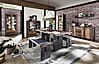 Vitrine CARDIFF mit LED Beleuchtung - Vintage Style Mix dark