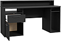 Gaming Tisch TEZAUR 3B mit LED und viel Platz durch Monitor-Aufsatz