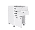 Rollcontainer NET Weiß mit 2 Schubladen und Tür abschließbar