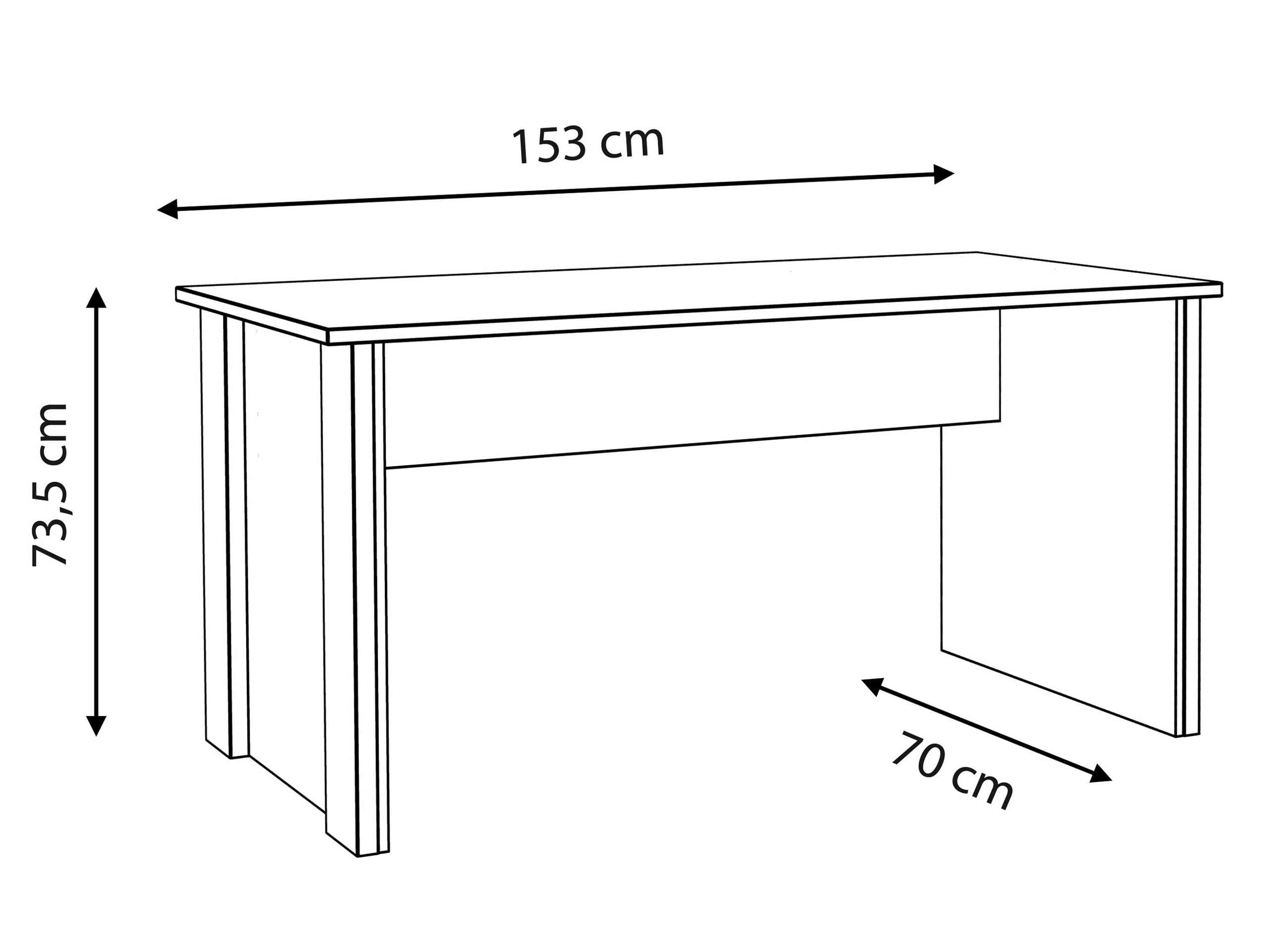 Schreibtisch Bürotisch CLIF 153 Cm Optik: Old Wood Vintage, Forte