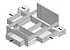Funktionsbett Jugendbett BOB 140 x 200 cm Beton Optik / weiß von Forte