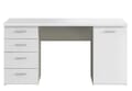 Arbeitstisch Schreibtisch NETBOB 1-trg 4 Schubladen, Weiß matt, Forte