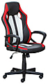 Gaming Chair Bürostuhl RACING FUN Bezug Schwarz Rot Weiß mit Armlehnen